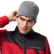 Jack Wolfskin Mütze (Beanie) Stormlock Paw Cap (windicht, warmes Fleecefutter) hellgrau Herren